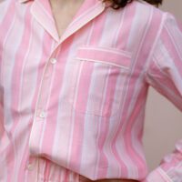 Woman Shirt Peach and Apricot Cotton Made in Italy
