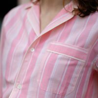 Woman Shirt Peach and Apricot Cotton Made in Italy