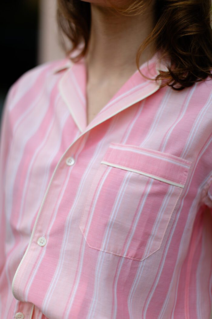 Woman Shirt Peach and Apricot Cotton Made in Italy