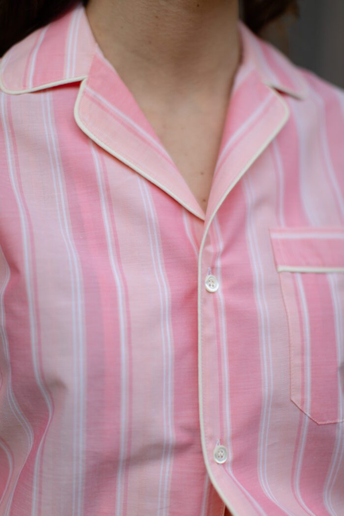 Woman Shirt Peach and Apricot Cotton Made in Italy